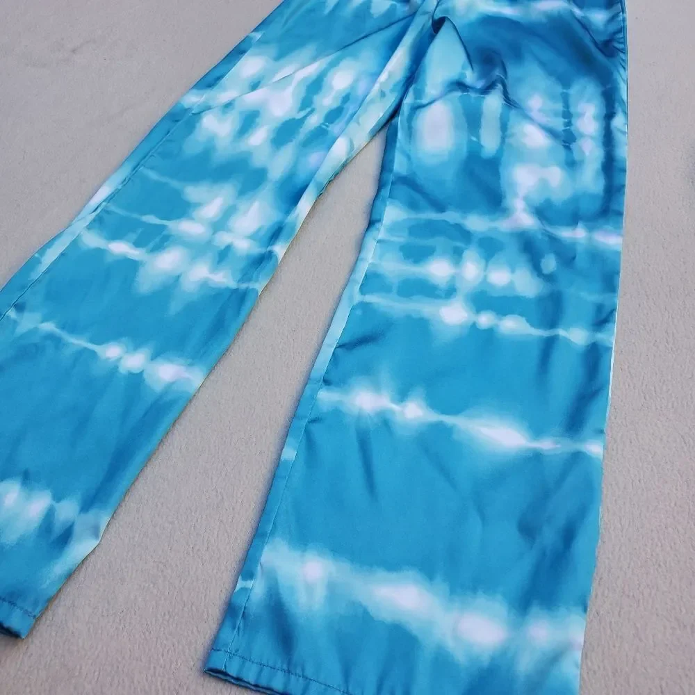 Sleep Justice blue and white tie-dye pajama pants size 10